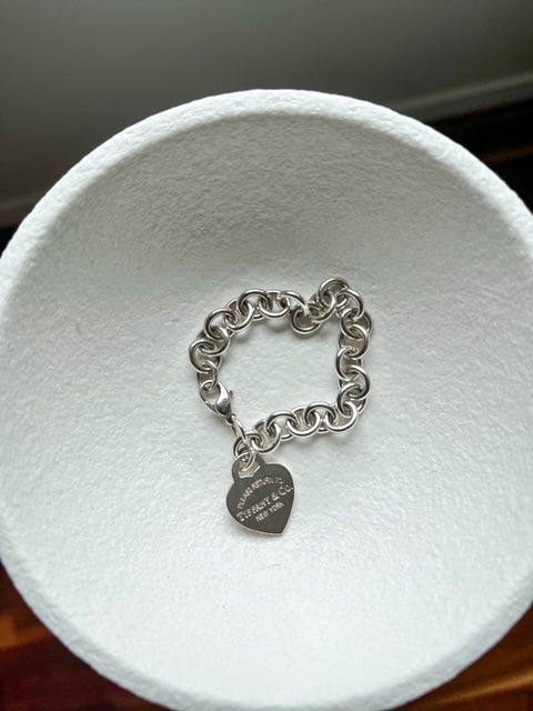 Tiffany & Co Silver Heart Tag Bracelet