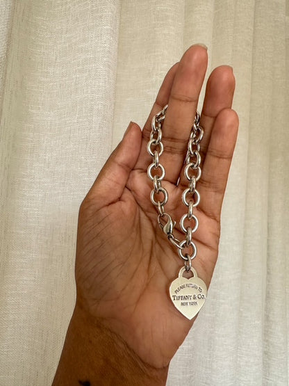 Tiffany & Co Silver Heart Tag Bracelet
